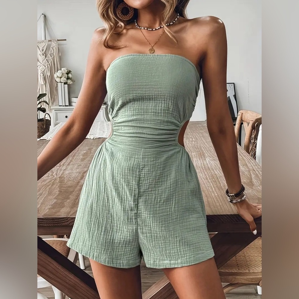 Tie Back Cutout Tube Romper